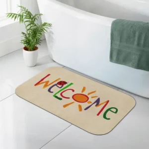 Colorful Welcome Graphic Non-slip Seasonality Quick-Dry  Door Mat