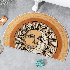 Semicircular Retro Sun Moon Entrance Doormat