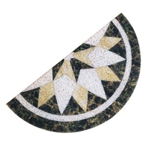 Semi-Circle Doormat, Anti Slip Marble Pattern Half Moon PVC Floor Mat