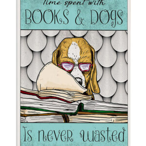 Beagle Dog Loves Books And Dogs Poster