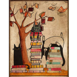 Books Lover Easily Distracted By Books And Cats Books Reader Poster