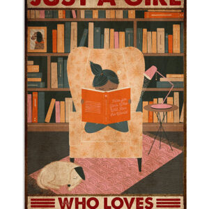 Books Lover Just A Girl Who Loves Books And Dogs Books Reader Poster