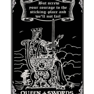 Books Lover Tarot Card Queen Of Swords Books Reader Poster