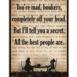 Books Lover You're Mad Bonkers Books Reader Poster