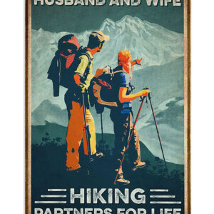 Camping Husband And Wife Hiking Partners For Life Campers Poster