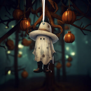 Cowboy Boo Ornament, Boo Halloween Ornament, Cowboy Car Ornament Decor, Funny Howdy Boo Ornament, Ghost Cowboy Ornament, Halloween Decor