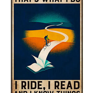 Cycling Mountain Biking Riding And Reading Books Cycler Poster