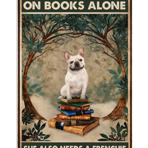 French Bulldog Woman Loves Books And Dog French Bulldog Lover Mom Dad Poster