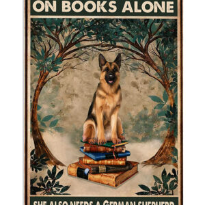 German Shepherd Woman Loves Book And Dog Shepherd Mom Dad Poster