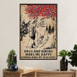 Hiking Poster Prints | Loves Dogs & Hiking | Wall Art Gift for Hiker