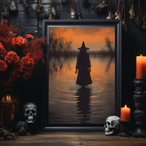 Witch In The Creek, Witch Decor, Vintage Poster, Art Poster Print, Dark Academia, Gothic Victorian,Dark Academia, Haunting Ghost, Halloween Decor - Best gifts your whole family
